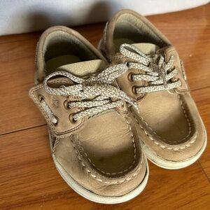 Sperry Gamefish Jr Boys  Shoes, Size 7, Tan, Toddler, Boat Shoes, Nautical